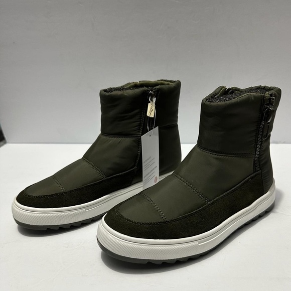 NEw Blondo Olive "Saffron" Suede & Nylon Waterproof Booties Size 7.5 M - Picture 5 of 7